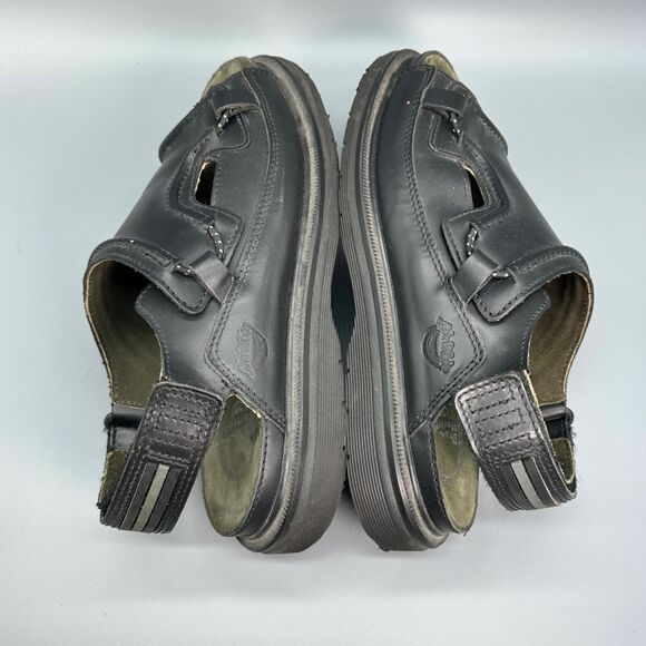 Dr. Martens Vintage Mens Size 12 Black Shoe Leather Sandal Hook and Loop Slip On main image 4